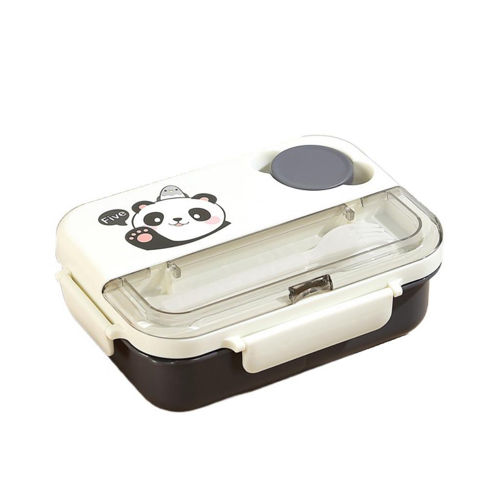 

Мультяшный детский ланч-бокс из нержавеющей стали, портативные контейнеры для завтрака, контейнер для обеда, посуда чёрный