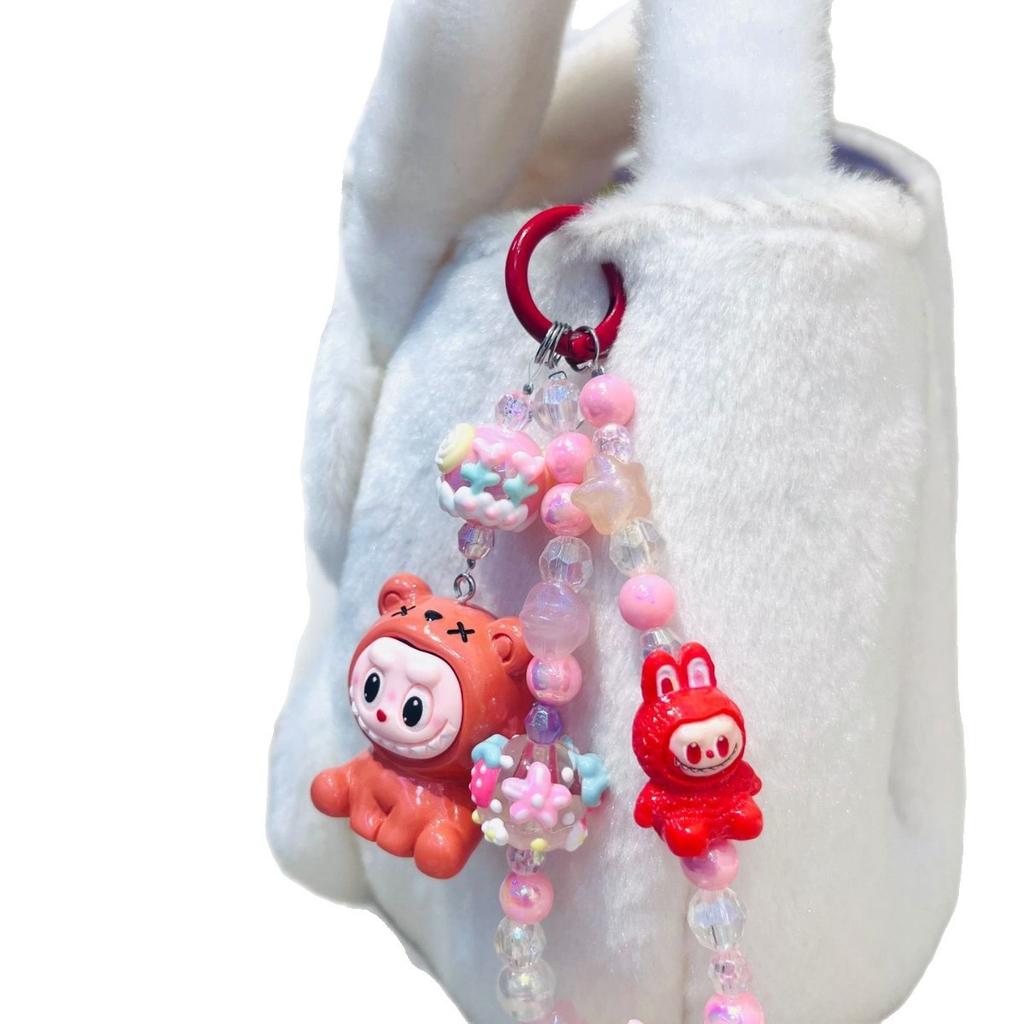 Flocking Wizard Keychain Doll Pendant Internet Celebrity Cute Cartoon Bag Accessories Gift