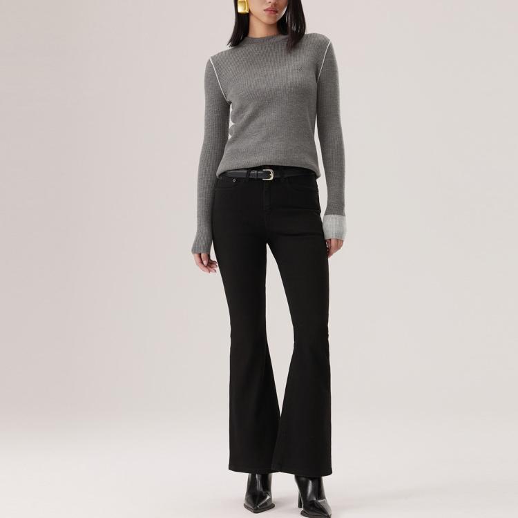 Levis Casual Simple Slim Fit Comfortable Round Neck Knitted Long Sleeve Sweater Women Sweater 0051R-0000