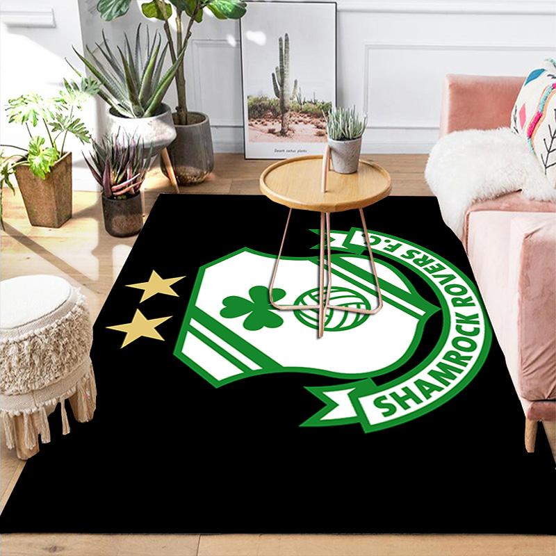 Shamrock Rovers Pattern Rug Floor Mat for Living Room or Bedroom Soft and Comfortable Carpet a Gift for Birthday and Holiday.