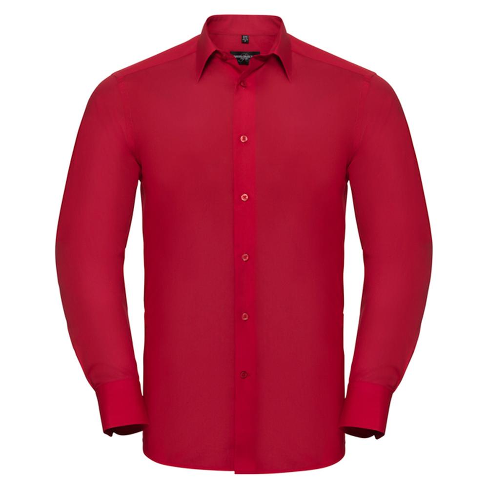 Russell Collection Mens Polycotton Tailored Long-Sleeved Shirt
