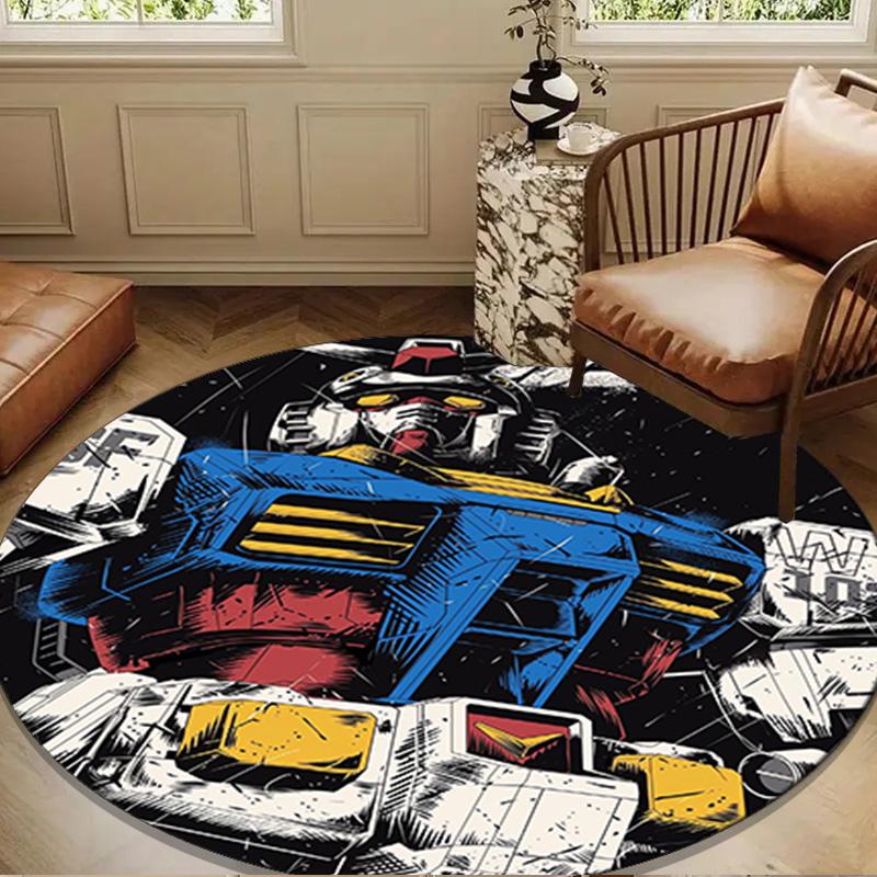 Robotic Warrior Design Round Rug for Livingroom,Bedroom, Palyroom, Chair Rug, Area rug, Circle Carpet, Large Size Fan Christmas gift