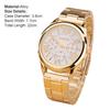 Fashion Women Luxury Roman Numerals Golden Tone Quartz Analog Wrist Watch
