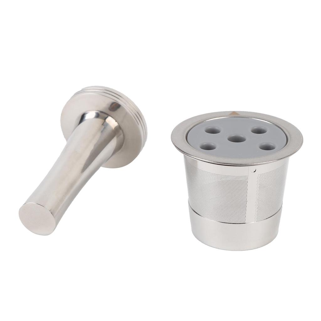 5 Hole Reusable Coffee Capsule Refillable Coffee Pod Filter with Stainless Steel Coffee Tamper Brush Spoon
