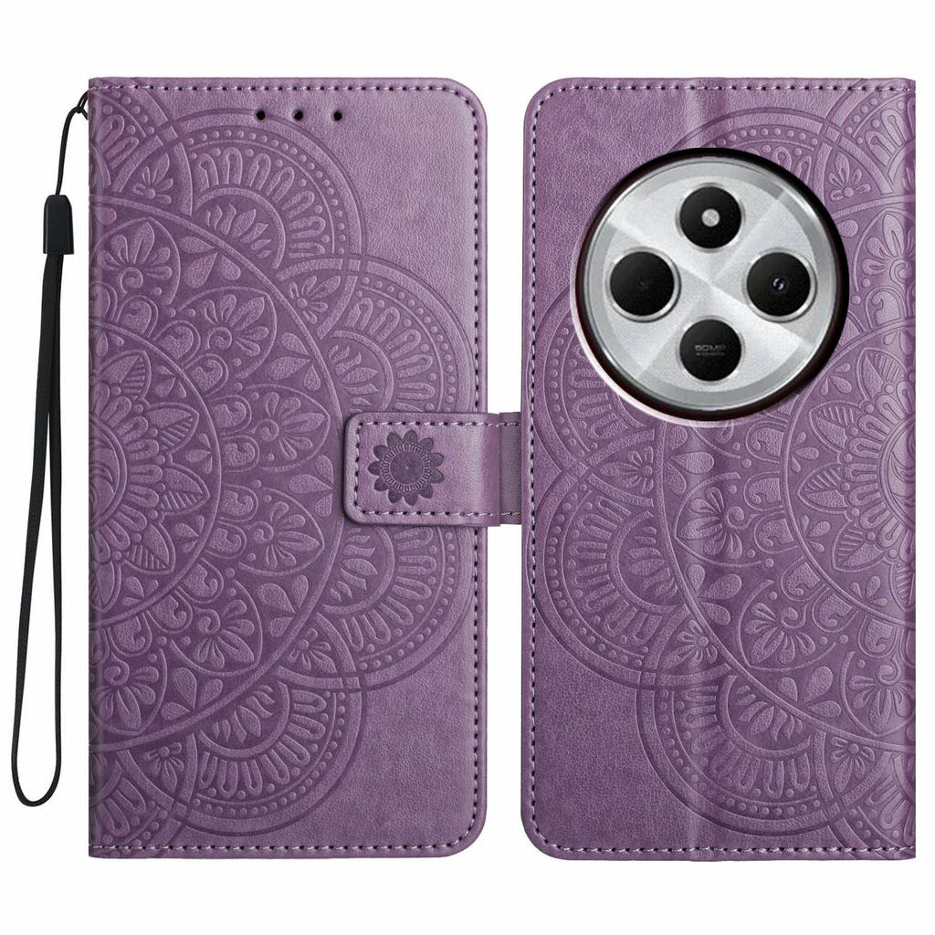 For Xiaomi Poco C75 4G/Redmi 14R 5G/14C 4G Leather Case with Card Slots Mandala Pattern Phone Cover Stand