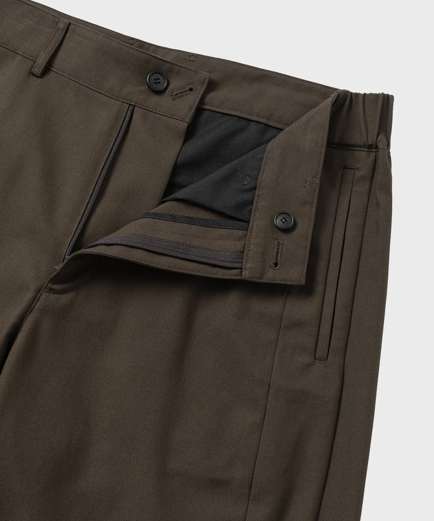 NONBLANK Curved Loose Fit Elastic Waist Slacks_Brown