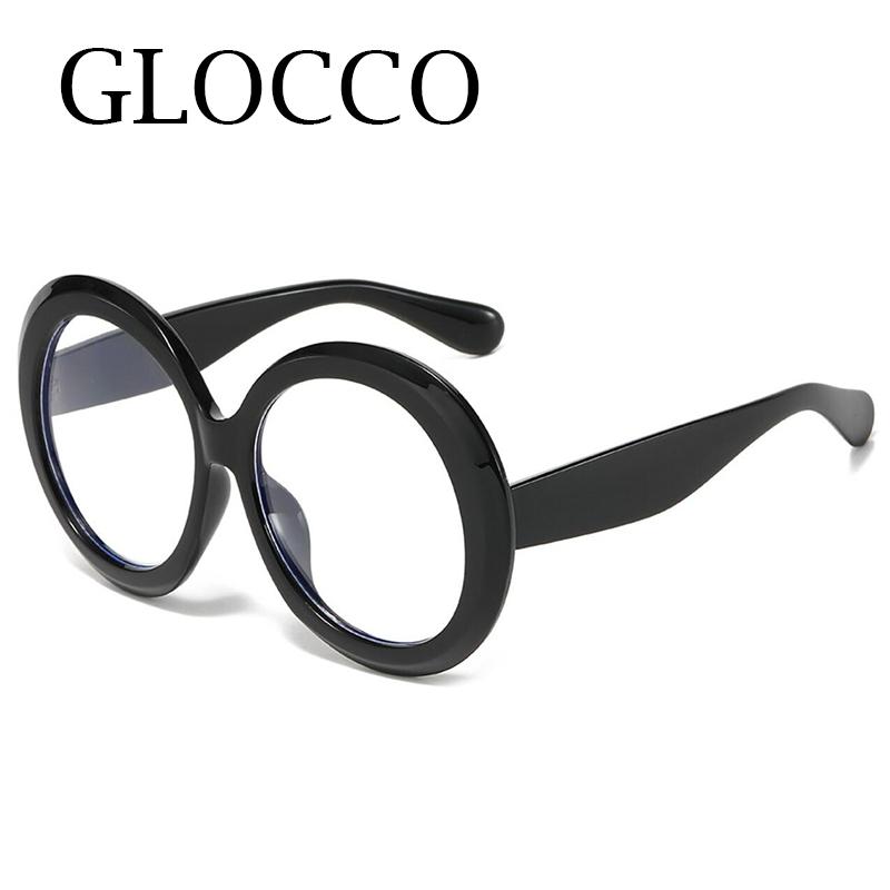 Oversized Green Round Reading Glasses Elegant Fashion Anti Blue Light Computer Glasses Women Men Finished Presbyopia Eyeglasses