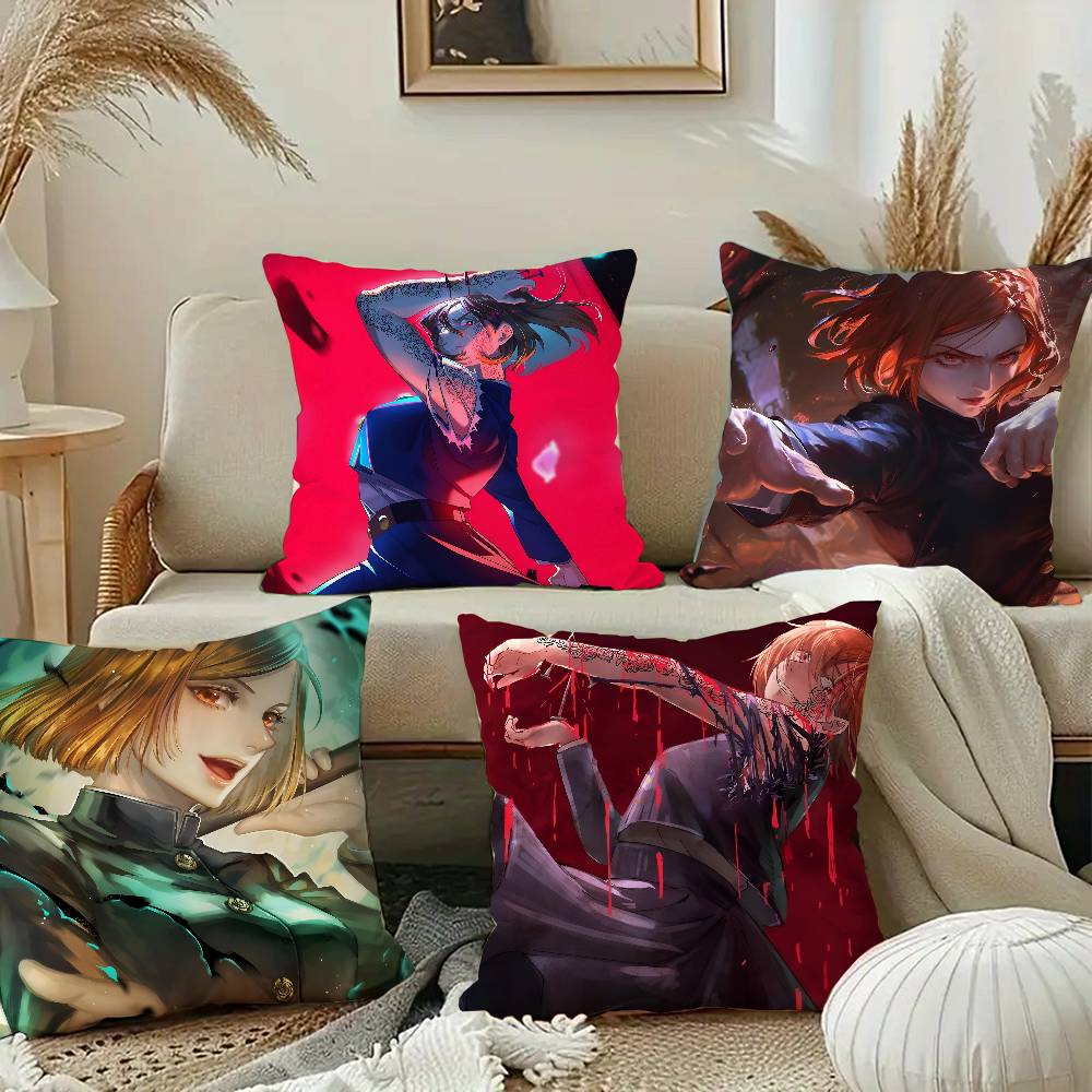 Kugisaki Nobara Anime Pillow Case Square Pillow Bedroom Sofa Leisure Comfort Cushion Car Home Decoration