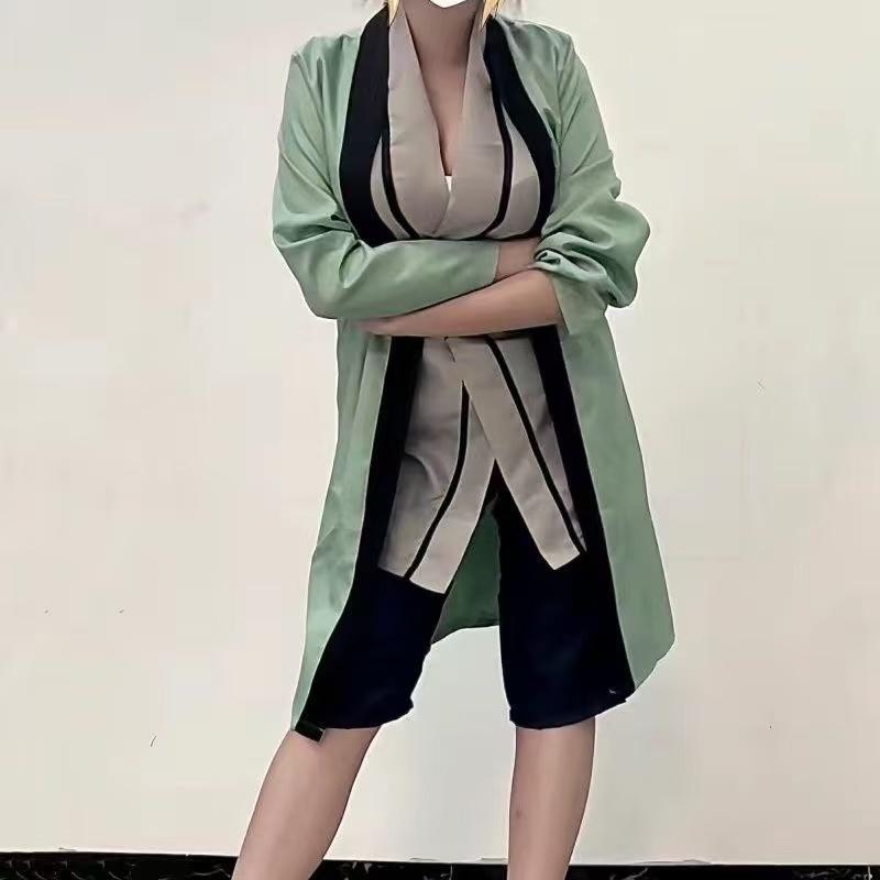 Naruto Shippuden Tsunade Cosplay Uniform, Female Fifth Hokage Konoha Ninja Role Play Costume for Anime Party