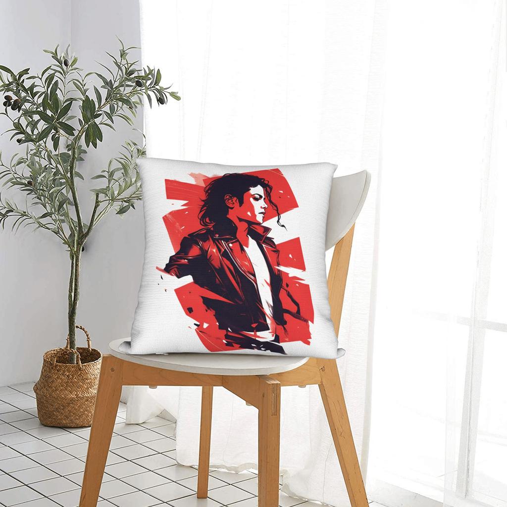 Pop King Mj Square Pillow Case Cushion Cover Awesome Zippered Decorative Throw Pillow Case Cover For Sofa 45*45Cm