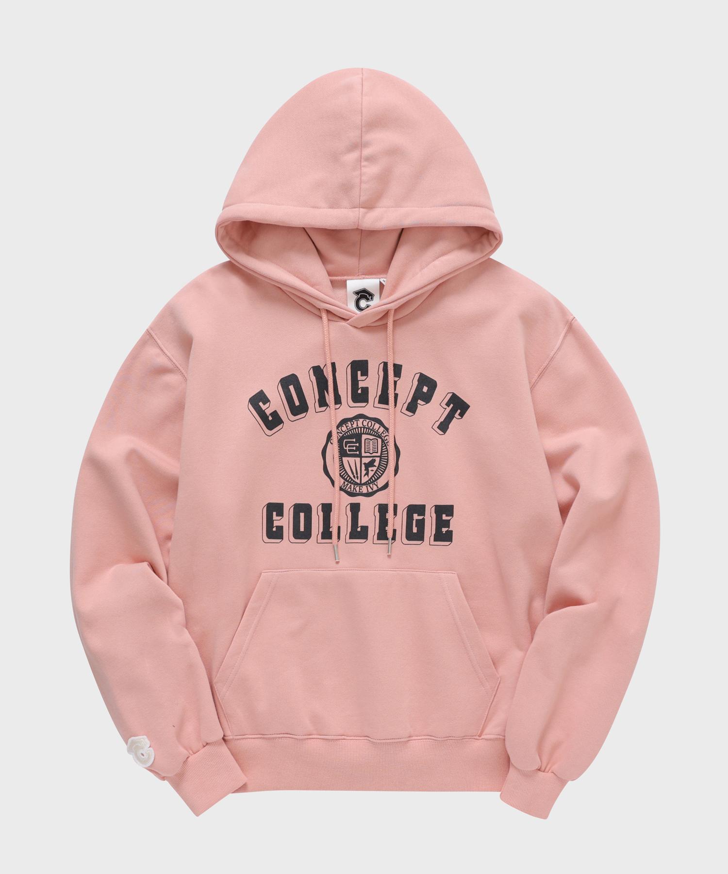 Concept College Classic Big Logo Indie Pink Hoodie / Hoodie [Unisex] Indie Pink/L