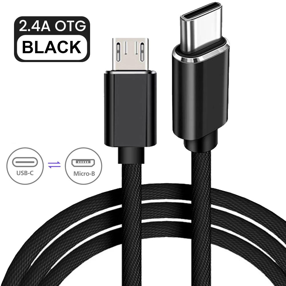 

Type C to Micro USB Cable Fast USB Type-C Adapter for Samsung Huawei Xiaomi OnePlus MacBook Pro OTG Mobile Phone Micro USB Cable 1m чёрный