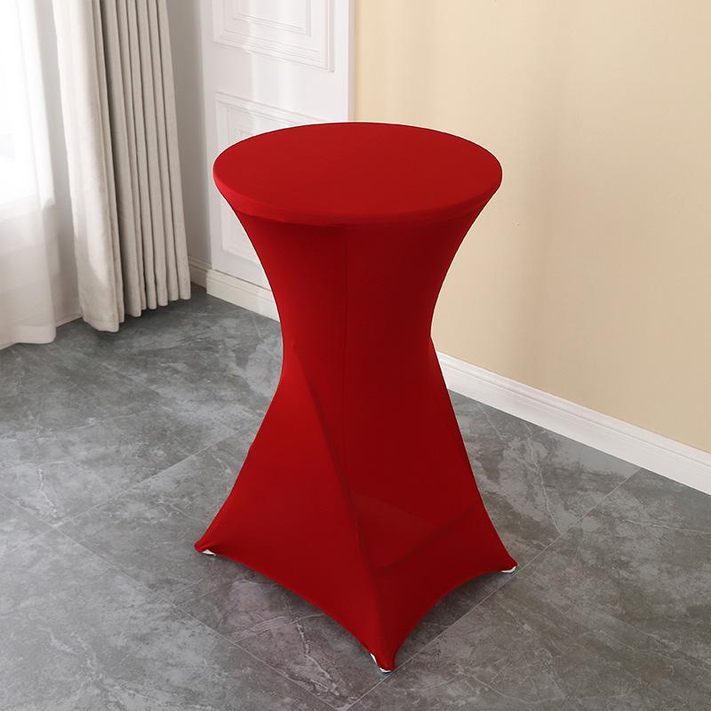 High-End Elastic Table Cover for Banquets & Weddings - Round Cocktail and Bar Skirt