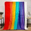 Vertical Wavy Stripes In Rainbow Colors: Red, Orange, Yellow, Blue, Purple. for All Seasons Blanket Lunch Break Throw Gift