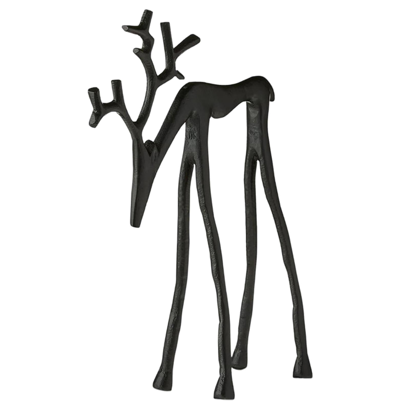 

Black Reindeer Statues Modern Xmas Figurines Black Metal Elk Statues for Livingroom Bedroom Office Home Decor красный