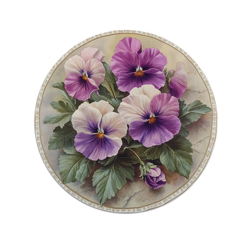 Round Shape Petal Round Mat Heat Resistant Floral Round Table Mats  Home Decor B