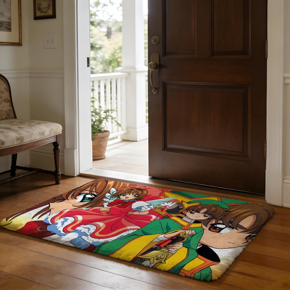 CCardcaptor SSakura Cartoon Floor Mat Soft Flannel Absorbent Mat Non-Slip Rug Home Bedroom Bathroom