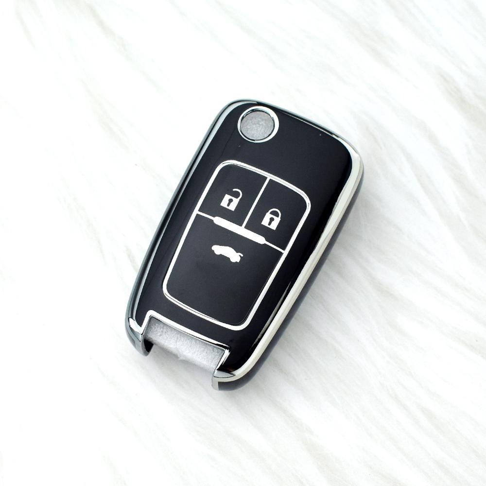 

3 Кнопки ТПУ Чехол для ключа автомобиля Оболочка Брелок Для Chevrolet Cruze Aveo Camaro Epica Lova Sail Spark Opel Astra Corsa чёрный