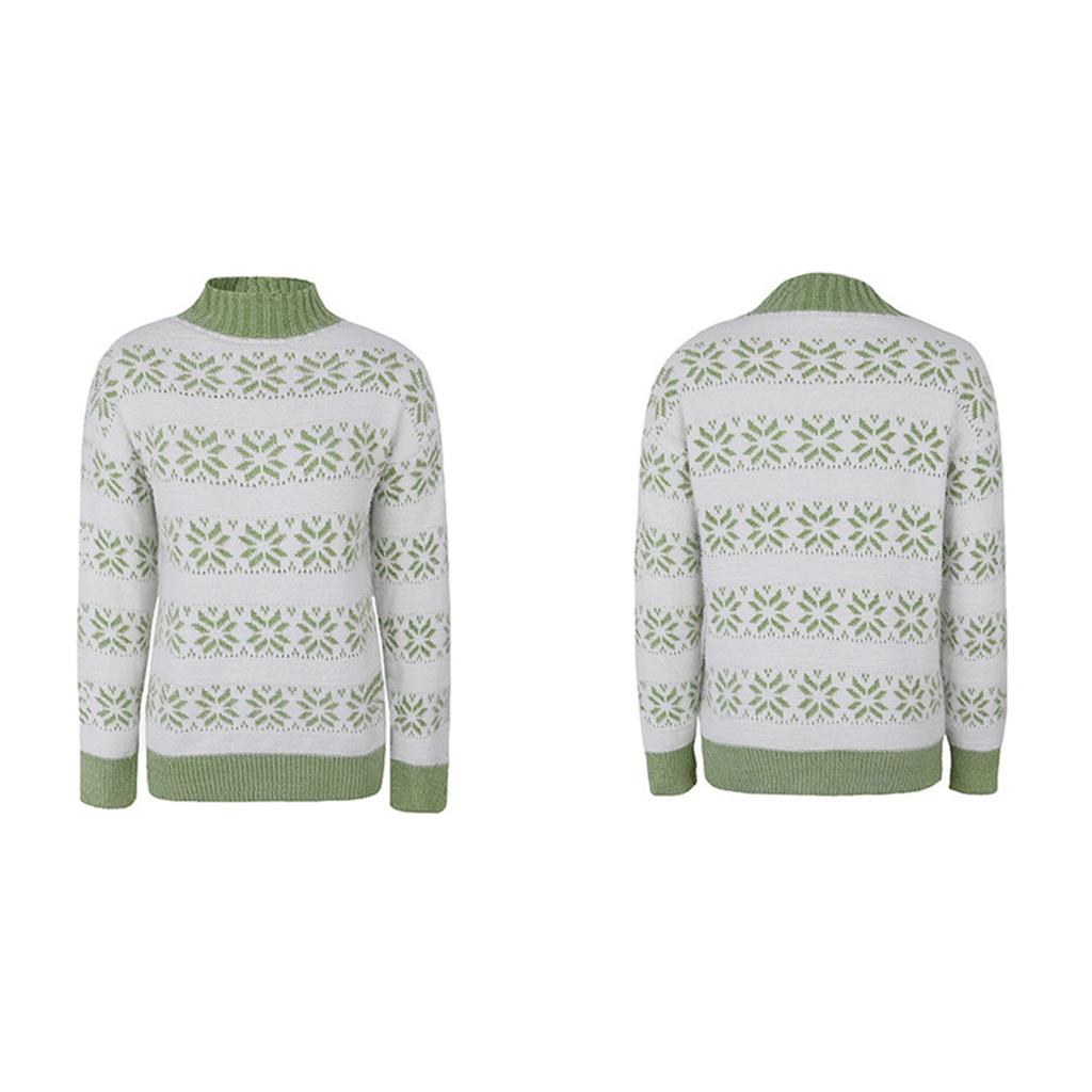 Women's Knitwear Christmas Snowflakes Half Turtleneck Christmas Sweater