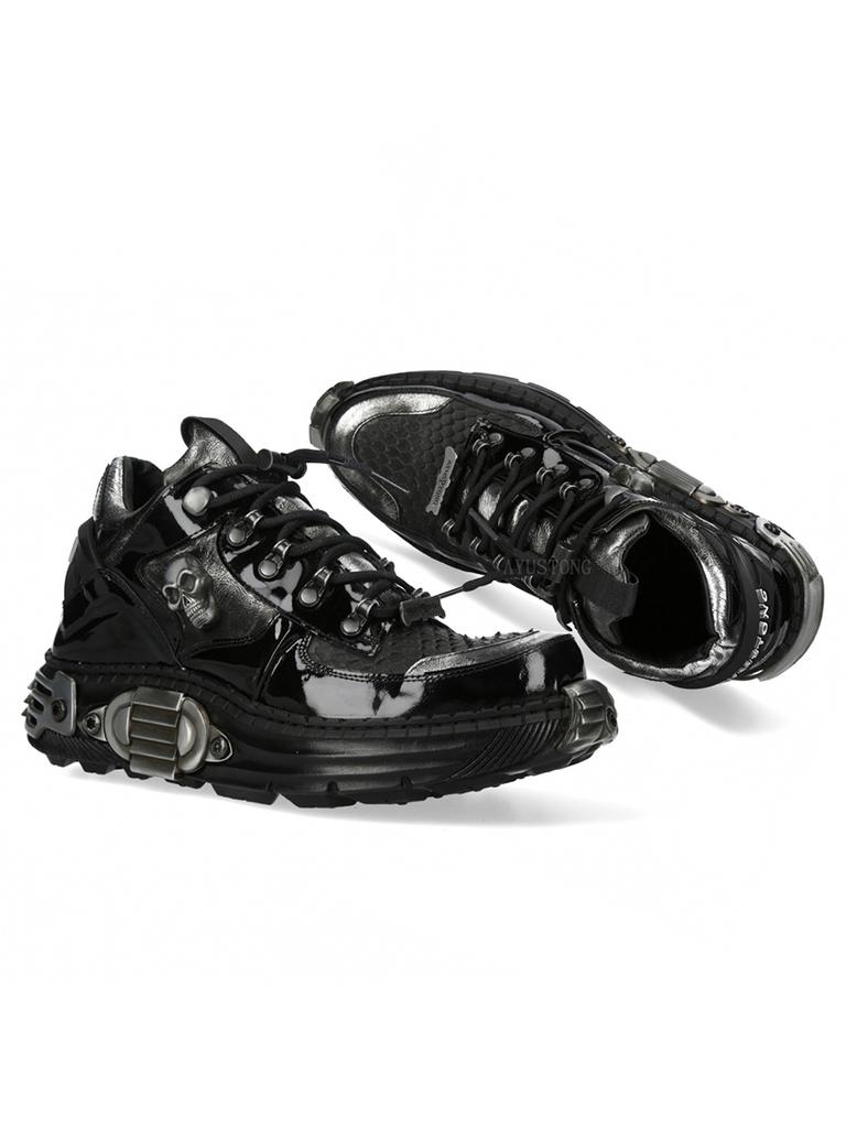 Tank Metal Rivet Iron Chain Short Boots Autumn New Round Street Punk Rock Sports Casual Boot Men/women Graffiti Pumps