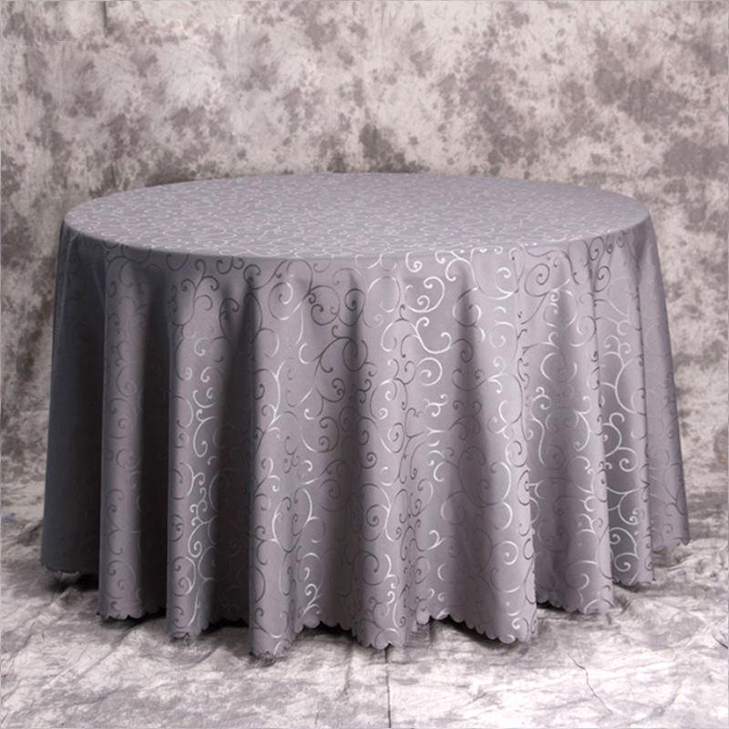 Verdickter runder Tischdeckenrock mit Jacquard-Blumenmuster für Hochzeiten und Bankette