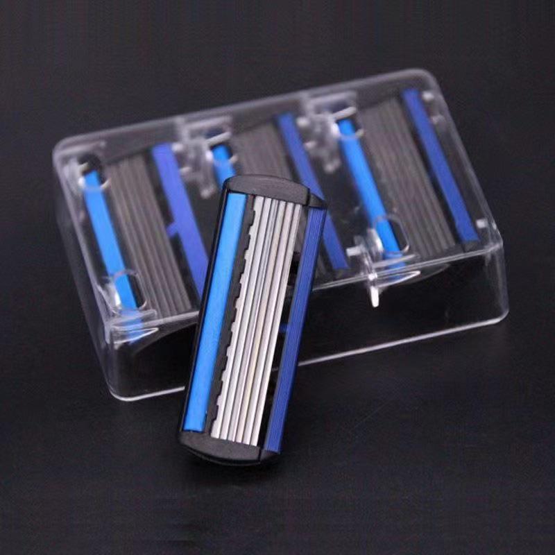 6-Blade Manual Razor for Men with Beard Knife Feature