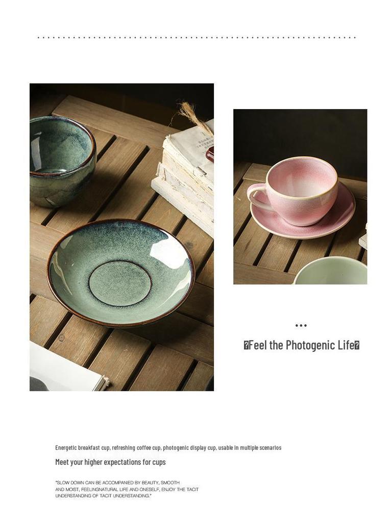 Brennofenwechsel Retro Keramikbecher Set - Japanische Büro- & Frühstückstassen
