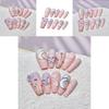 Unique Pink Dream Island Wearable Armor Nail Art Stickers Handcrafted Phototherapy Cute Sweet Fresh Minimalistic Love Heart Pattern