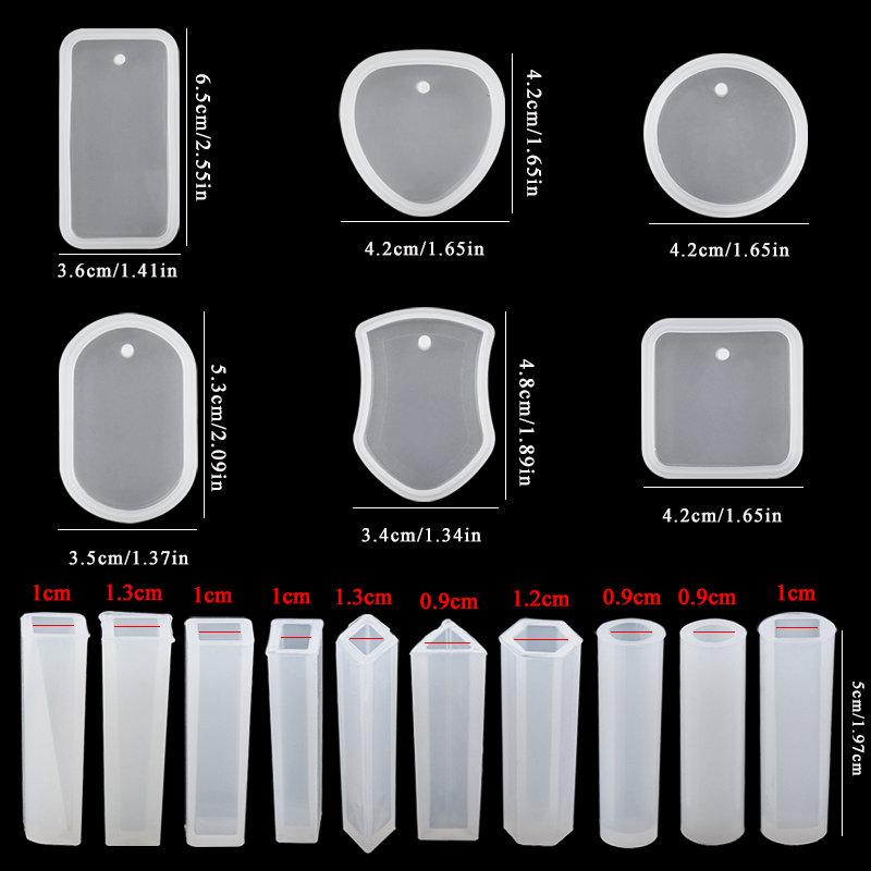 

Epoxy Silicone Mold Set Jewelry Casting Mold Kit with Hand Drill, Glitter Sequins and Tools for Pendant Earring Keychain Making