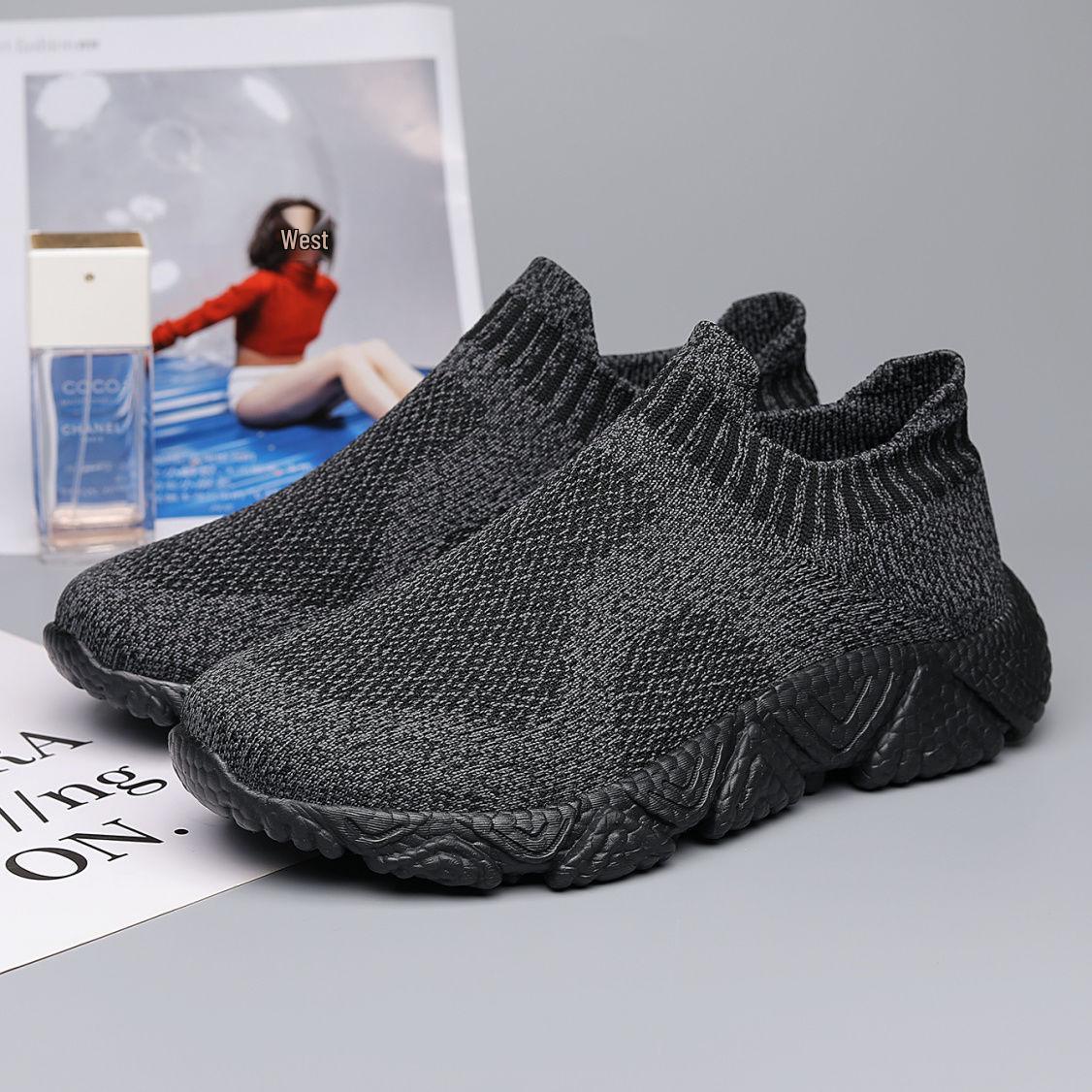 

Elastic Men s Super Soft Slip-On Sports Shoes, Ultra-Light Popcorn Comfort, Casual Walking & Jogging, Available in All Black or Black and White. 39