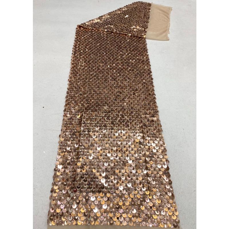 Stretch Mesh Fabric with Shell Sequins Beads Shimmer Embroidery for Women's Dresses Evening Gowns Kids' Clothing Shoes Bags