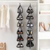 1pc Shoes Storage Hanging Bag Non-woven Fabric Shoe Storage Bag Multi-layer Foldable Wardrobe Shoe Holder Wardrobe Organizer