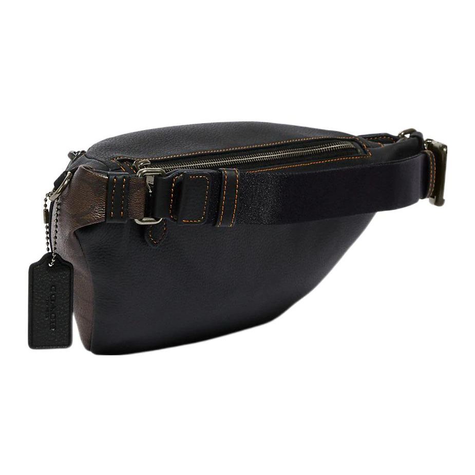 Coach Black Leather Forest Animal Applique Belt Bag Fanny Pack for Daily Use