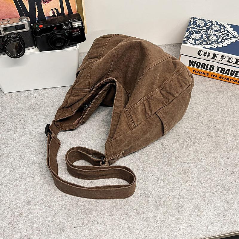 

Shoulder bag women s casual shopping bag canvas backpack college student class commuter messenger bag men коричневый