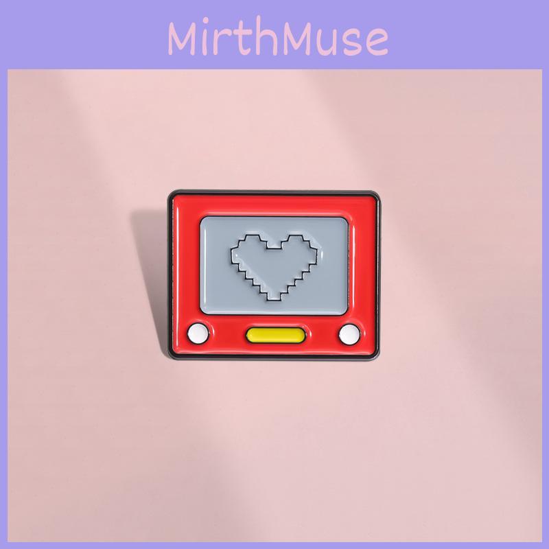 Geometric Red Decorative Heart Brooch With Fun Cartoon Design For Lovers Fashion