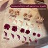 50Pcs 3D Mix Sizes Beautiful Blossoming Rose Flowers Leaf Resin Adhesive Nail Art Rhinestones Decorations Manicure Kawaii Charms