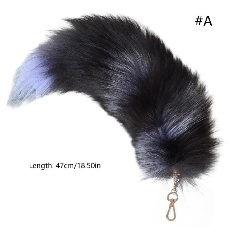 Llavero Colgante Cola de Zorro de Peluche Llavero de Cola de Animal Encanto Cadenas para Llaves de Coche Decoración de Bolso