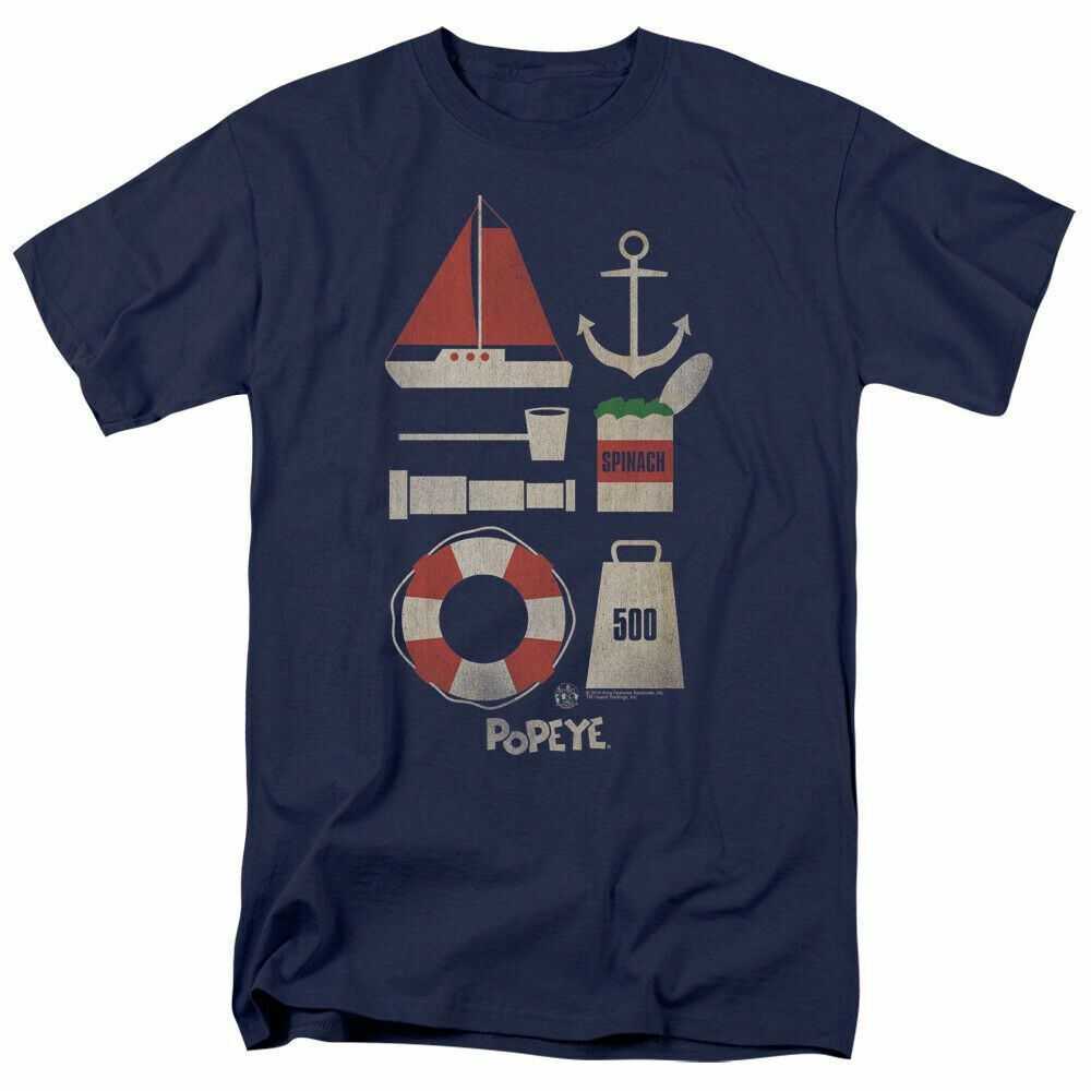 

Popeye Items T Shirt Mens Sailor Man Licensed IDW Comics Tee Navy S