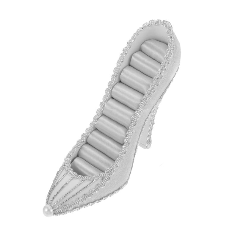 

Elegant High Heel Shape Jewelry Organizers Display Stand Fabric Texture for Earrings Necklaces Rings and Accessories