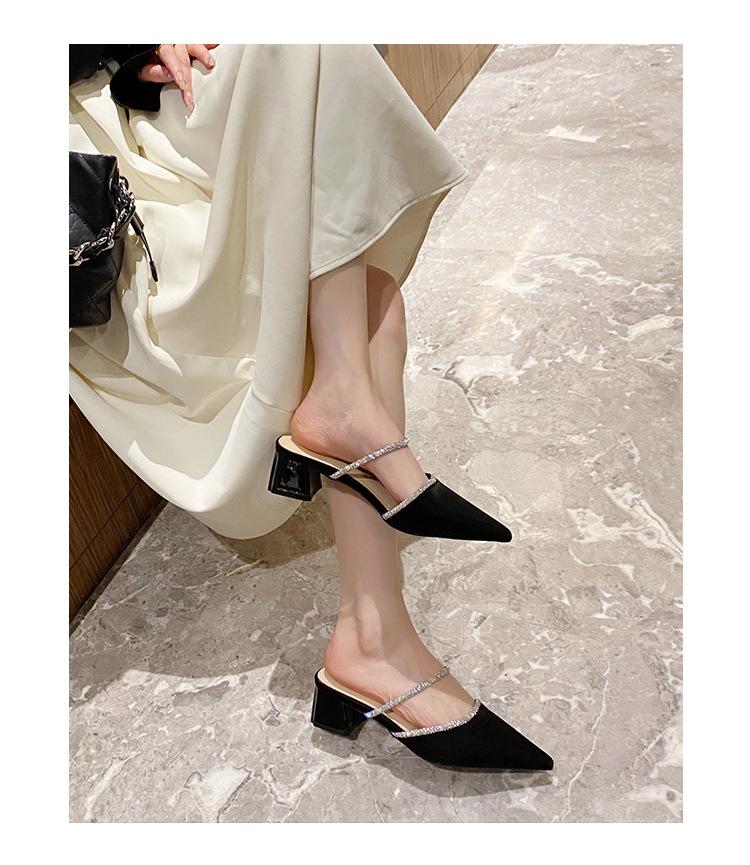 Huiliya Women's Baotou Mule Slippers 2025 – Versatile High/Medium/No Heel Design G5330-2