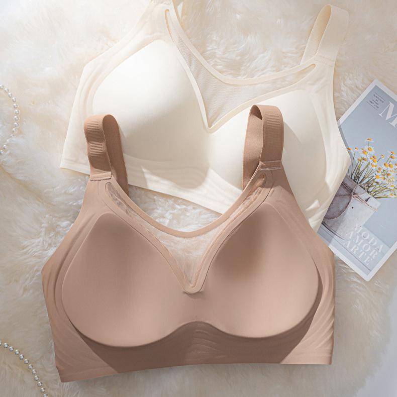 No Trace Bra Women's Strapless Bra Women's Breast Collection Accessory Anti Sagging Large Size No Steel Ring Full Cup Bra