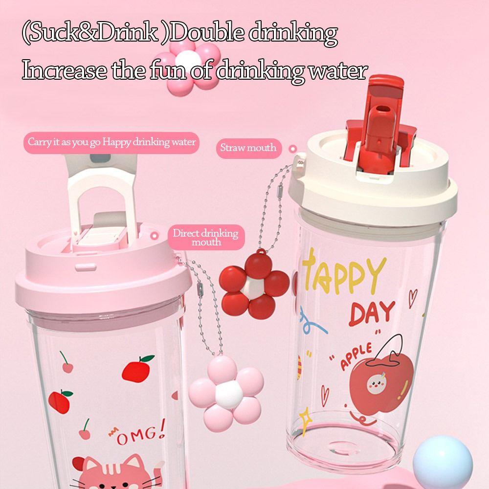 650ml Water Bottle Leak-proof Coffee Cup Cute Plastic Cups  Student
