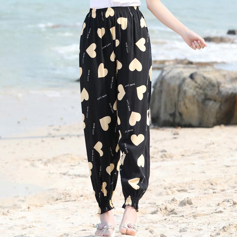 

Женские богемные хлопковые брюки-шаровары - Летние пляжные и москитонепроницаемые этнические в стиле фонарика XXL