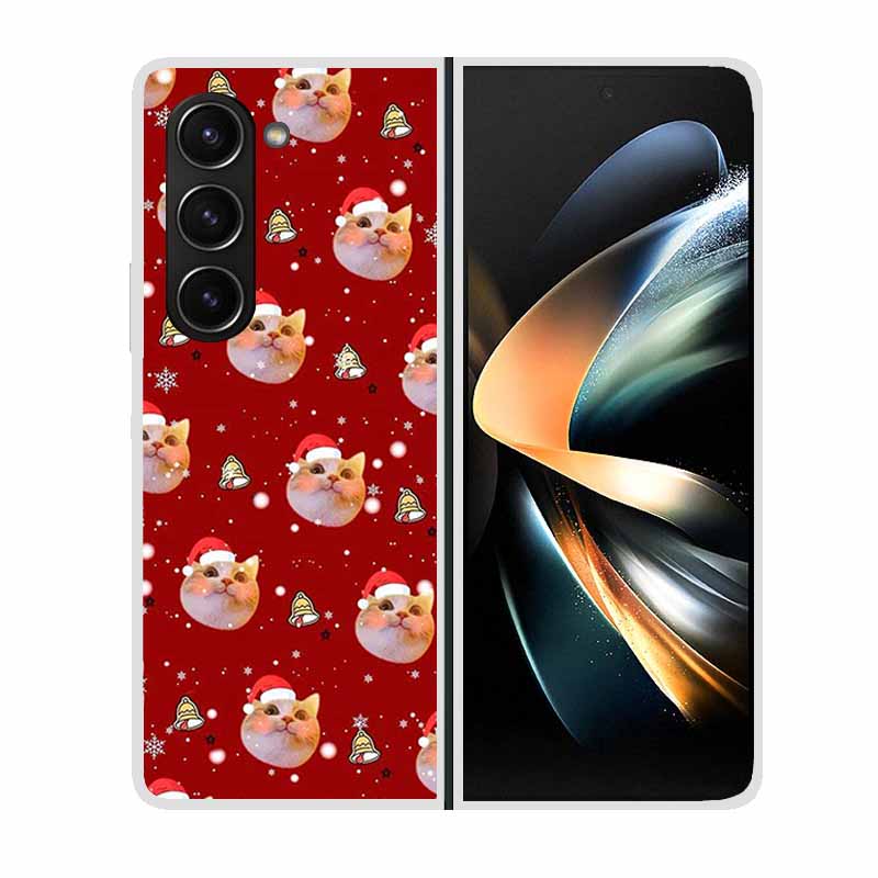 Christmas Cover For Samsung Galaxy Z Fold 5 5G Cases ZFold3 4 2 Clear Plastic Hard Back Cases For Samsung Z Fold 3 Phone Covers