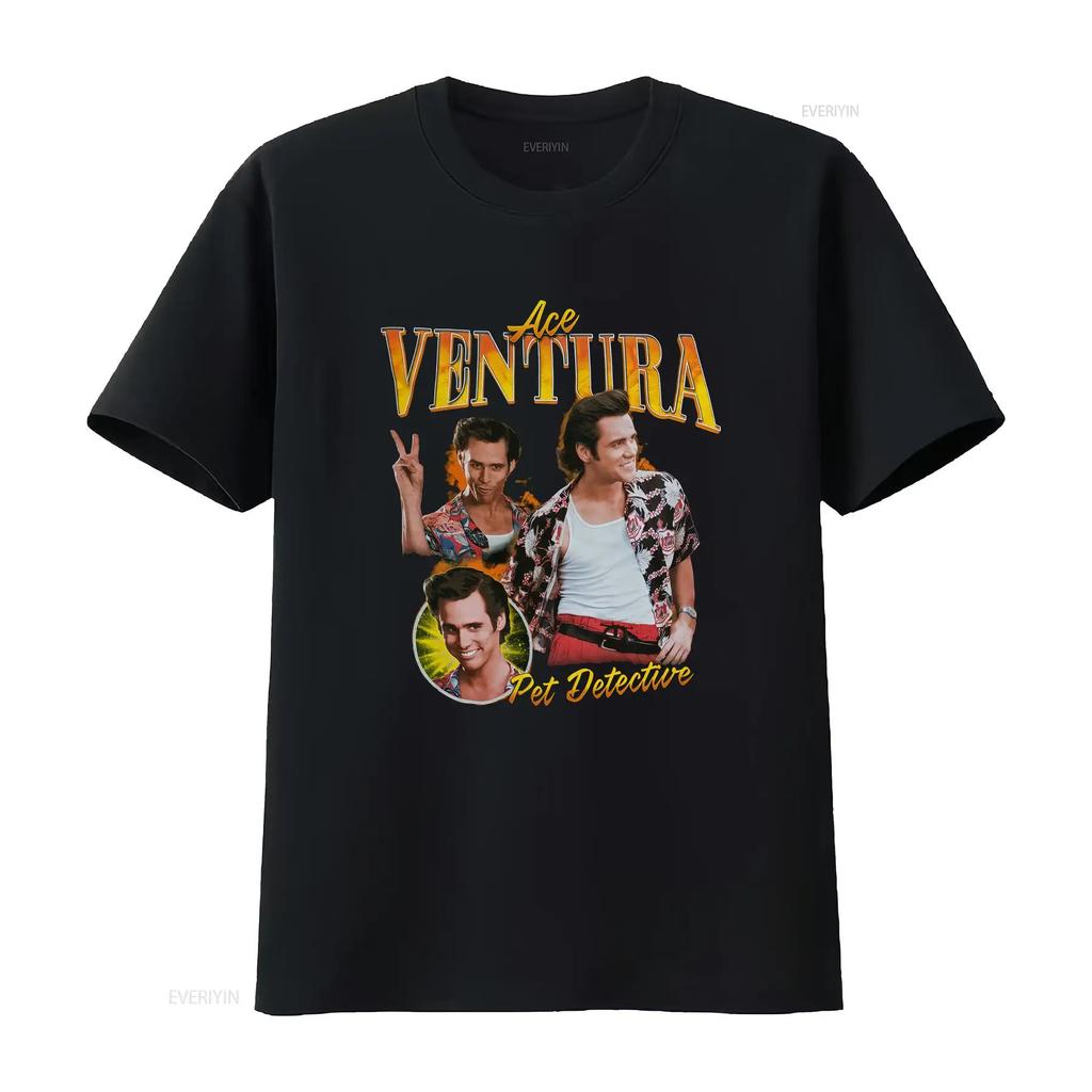 M L Men's ACE VENTURA Vintage Black Collector's T Shirt NEVER WORN Vintage Washed Stretched Cas