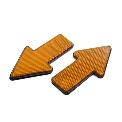 Plastic Arrow Shape Car Reflector Car Sticker Yellow 2 Pcs Set