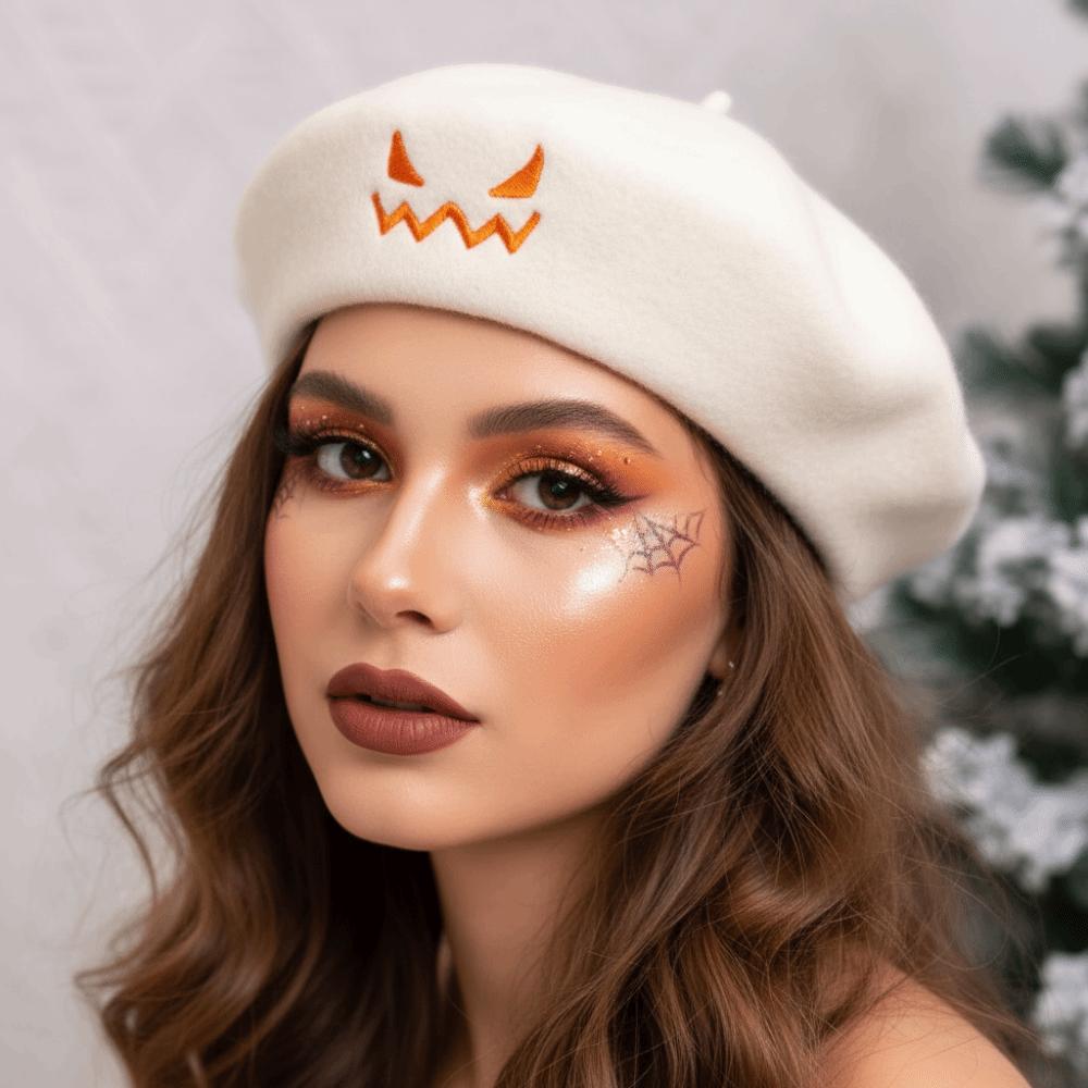 Lightweight Pumpkin Face Cap Embroidered Embroidered Painter Hat Autumn Winter Dress