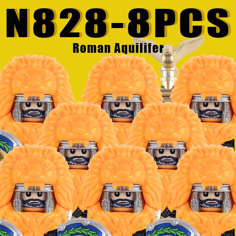 Medieval Military Rome Knights Building Blocks Castle Army Warrior Soldier Figures Crossbowman Shield Sword Legion Bricks Toys