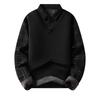 Men's Casual Color-blocking And Patchwork Style Two-piece Hoodie, Men's Loose V-neck Patchwork Lapel Shirt Hoodie