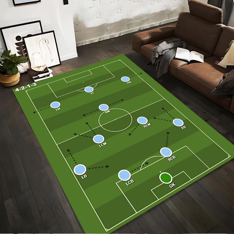 

Football Formation Carpet with 4-2-1-3 Strategy Design for Living Room Suitable for use as an anti-slip for living room bedroom sofas 40x60cm( 15x23in )